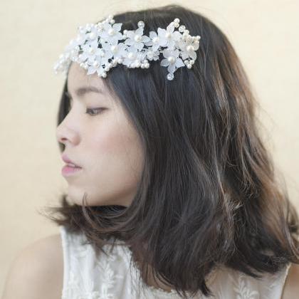 Flower Wedding Headpiece - Unique Flower Bridal..
