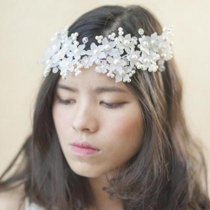 Flower Wedding Headpiece - Unique Flower Bridal..
