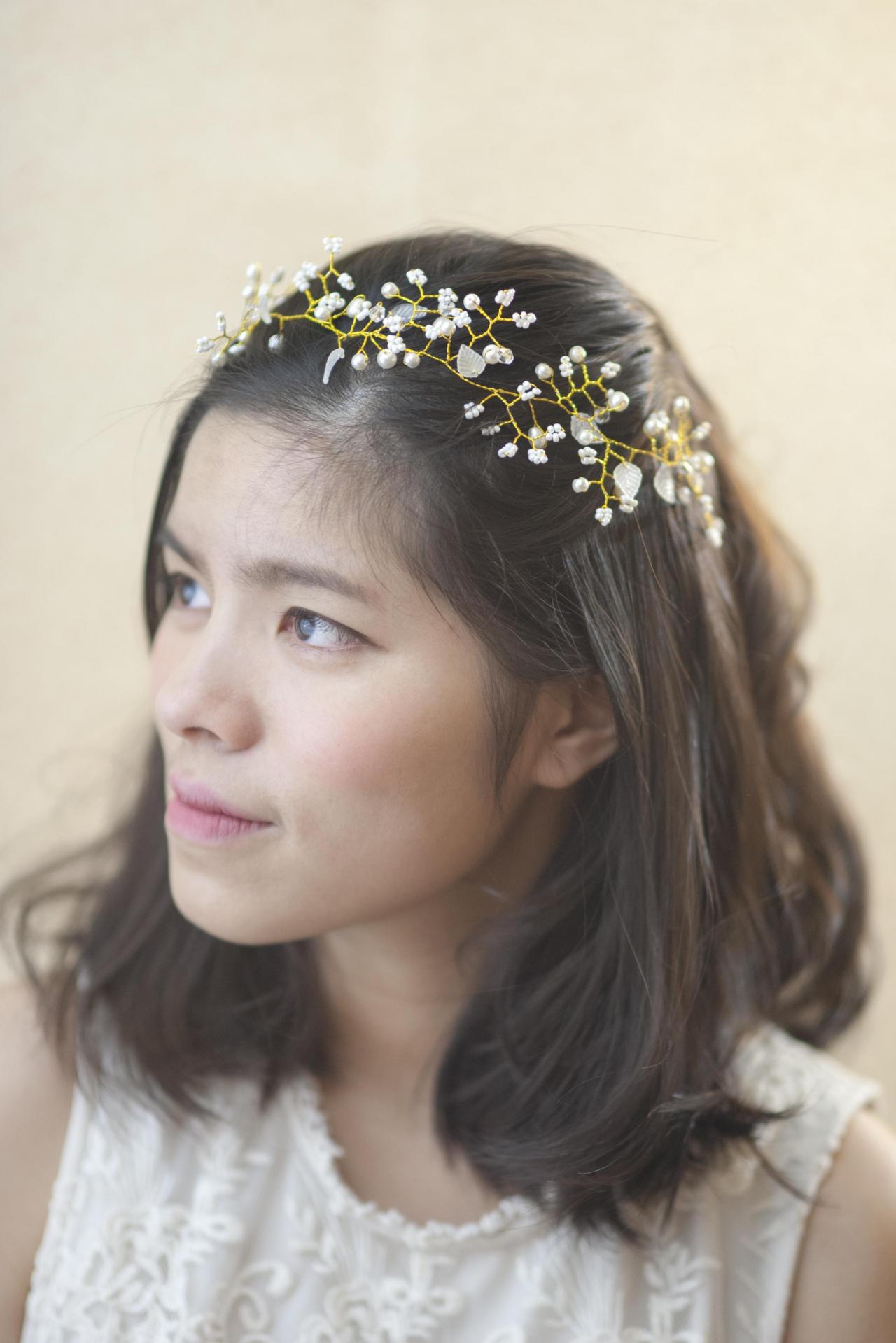 Bridal Headpiece - Bride Accessory - Simple Woodland Style Head Piece - Hairband